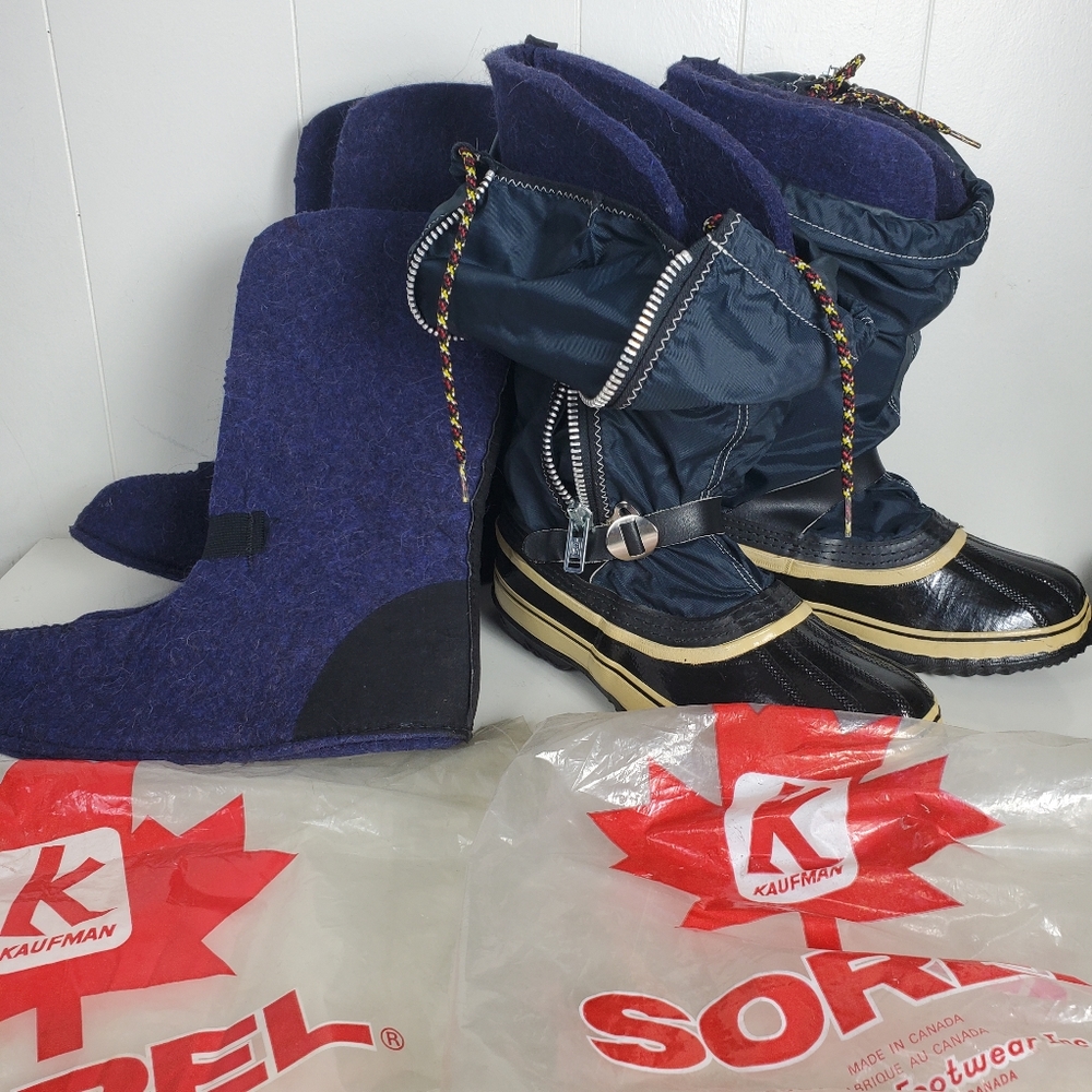 vintage * NEW* Sorel Kaufman Acadian  boots with new extra wool insole size 9 - Picture 7 of 14